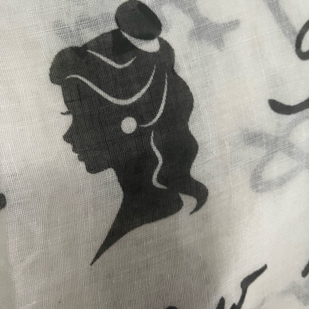Elegant Script Print Scarf - Picture 3 of 8